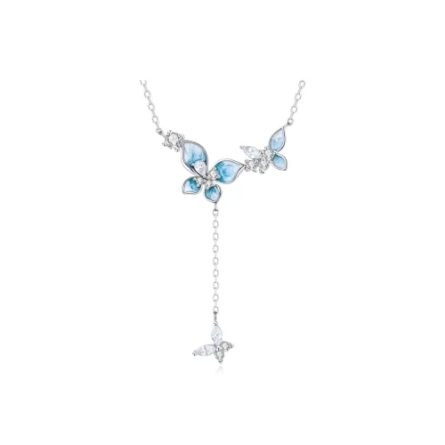 Lao Feng Xiang S925 Sterling Silver Necklace Girl Women's