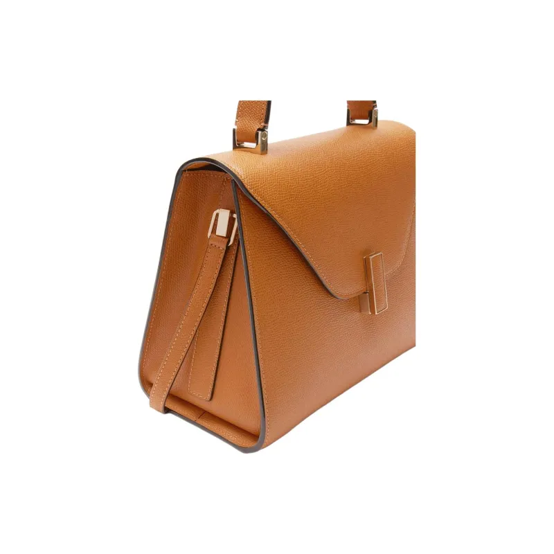 Valextra Iside Cow Leather Handbag Medium Size Women's Brown-4