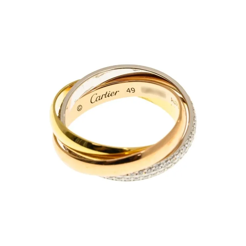 CARTIER 18K Rose Gold Rings Unisex Pink Gold/Silver-1