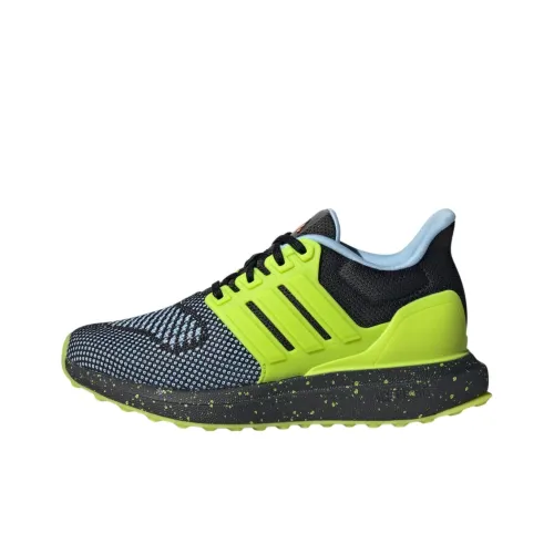 Adidas Anti Slip Wear Resistant Low Top Kids' Running Shoes Black/Green Teenagers