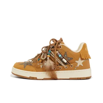 'TANGTAN1900' x KAALIXTO Anti Slip Wear Resistant Low Top Skateboard Shoes Unisex Brown