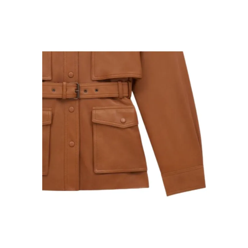 SAINT LAURENT Saharienne Button Up Belted Jacket-5