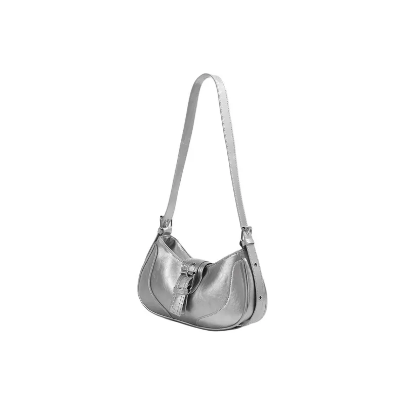 OKEKE Pu Shoulder Bag Regular Unisex Black/Coffee/Silver-10