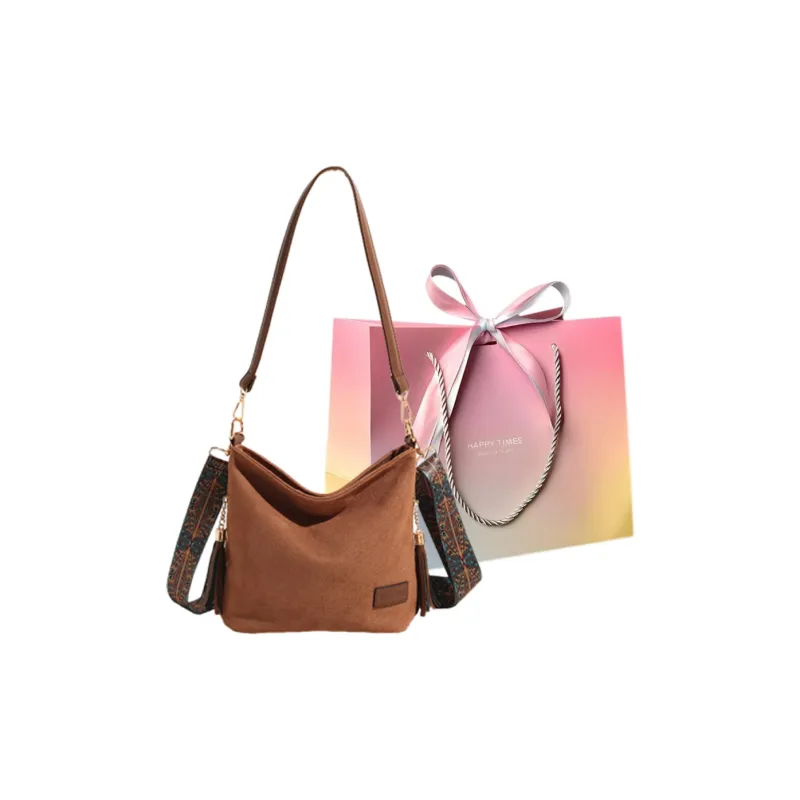 Yalu Suede Shoulder Bag Handbag Crossbody Bag Regular Women's Khaki/Brown/Black/Coffee-5