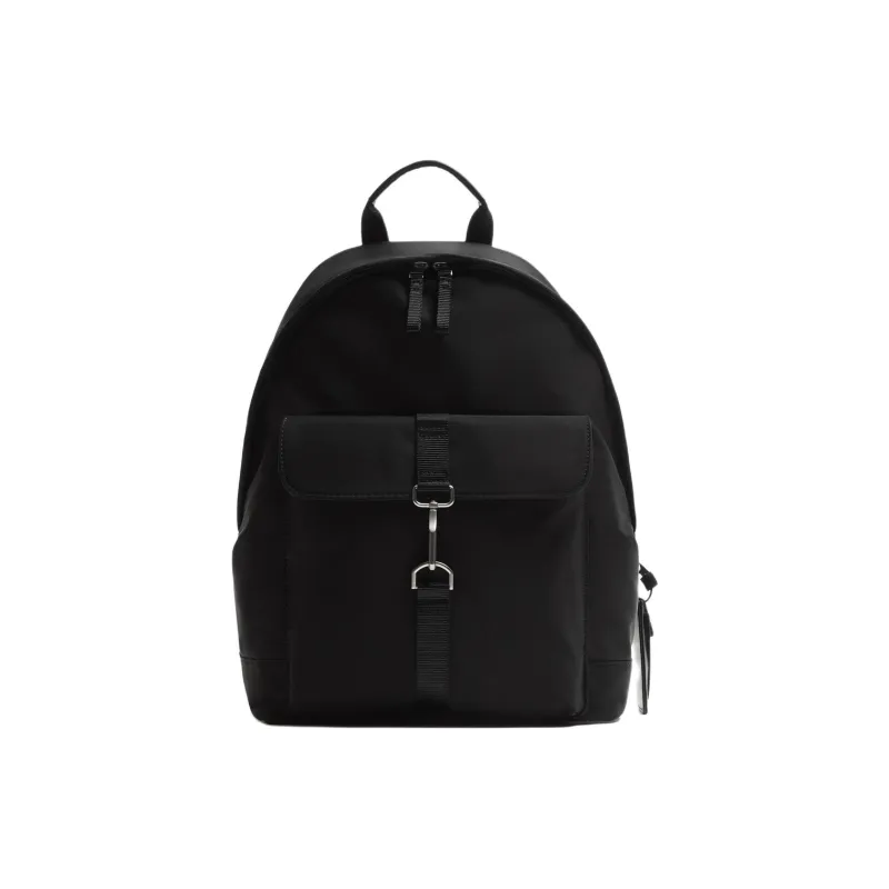 ZARA Polyester Backpack Unisex Black-0