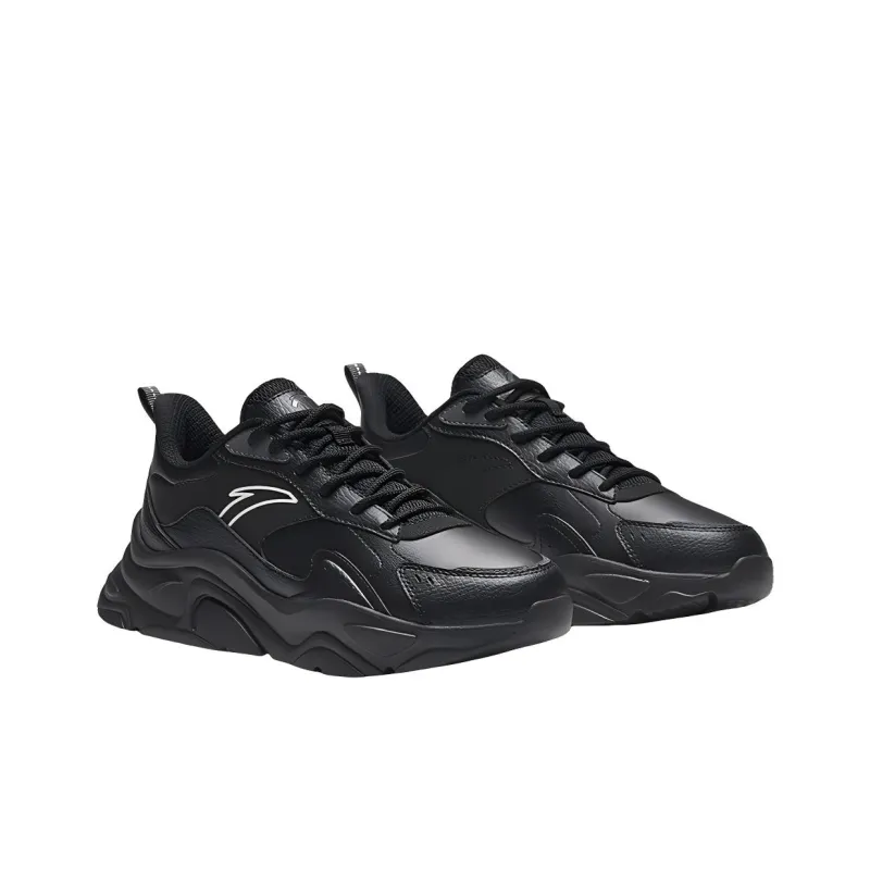 Anta Little Millennium Anti Slip Wear Resistant Low Top Casual Shoes Women's Black-3