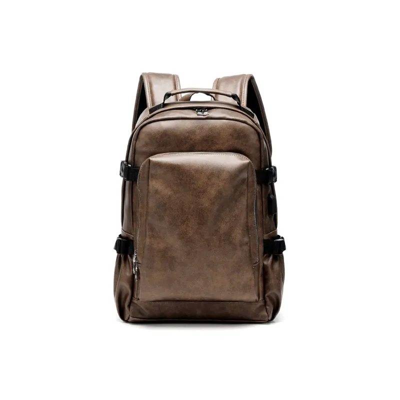 GEERDUN PU Backpack Men's Brown-0