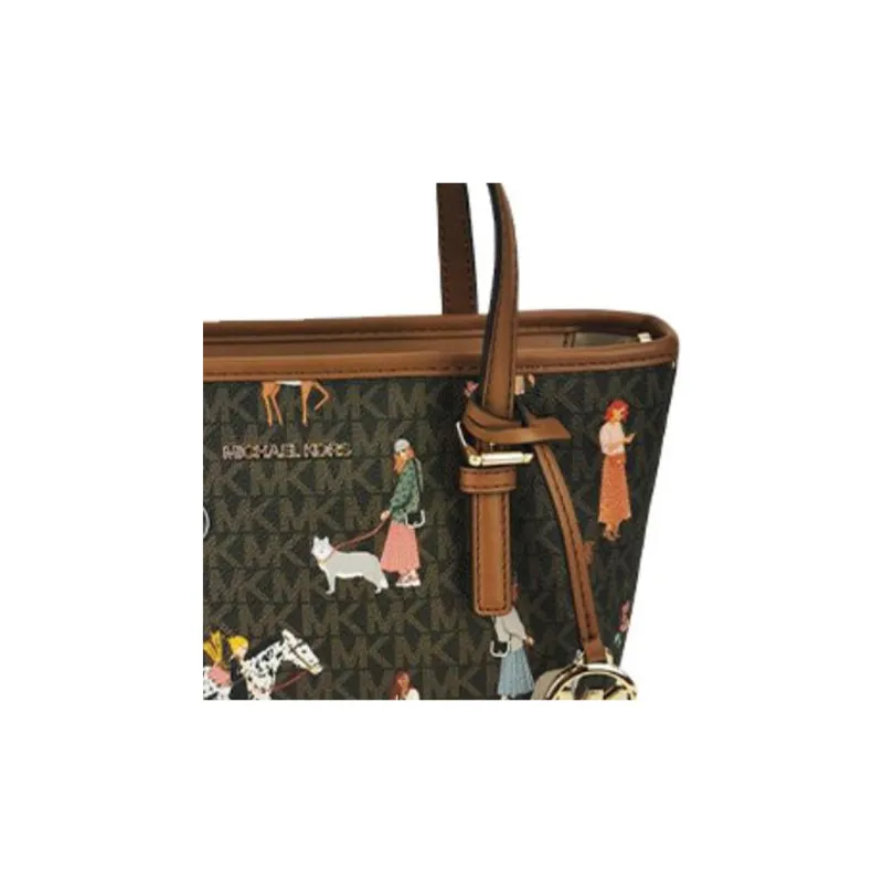 MICHAEL KORS Jet Set Leather Tote Bag, Shopping Bag, Shoulder Bag Women's Brown-3
