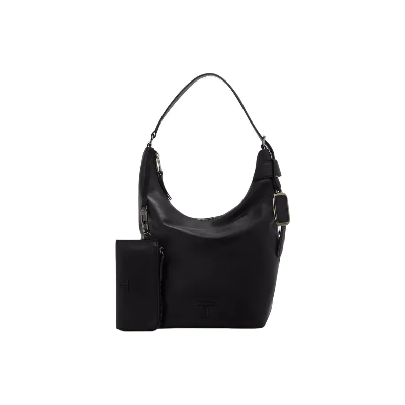 TUMI Voyageur Leather Shoulder Bag Medium Size Women's Black-1