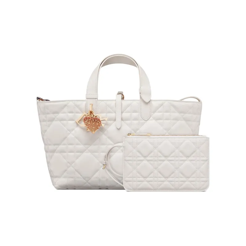 DIOR ToujoursDioramour Dior Cow Leather Tote Bag, Shopping Bag, Shoulder Bag, Handbag Medium Size Women's White-2