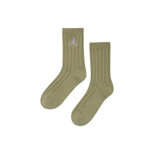 LiNing Mid Calf Socks Unisex 1 Pack Green &
