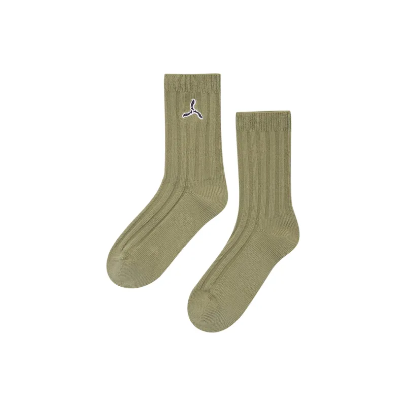 LI NING 1990 Mid Calf Socks Unisex 1 Pack Agarwood Green-0