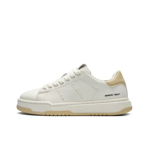 Kappa Back to Back Anti Slip Wear Resistant Low Top Skateboard Shoes Unisex White Brown
