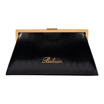 BALMAIN Leather Shoulder Bag Crossbody Bag Unisex Black