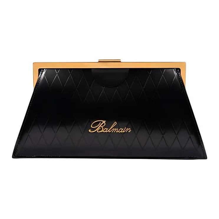 BALMAIN Leather Shoulder Bag Crossbody Bag Unisex Black-0
