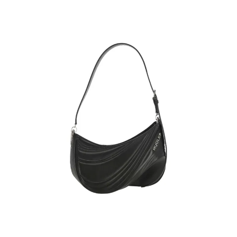 Mugler Leather Shoulder Bag Women's Black-1