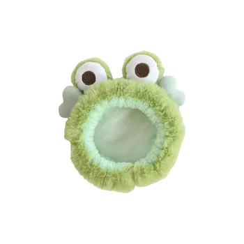 A Few More Cute Velvet Hair Tie Shaving Headband Green Frog Cartoon Headband Girlish Facial Hair Clip Make up Tools