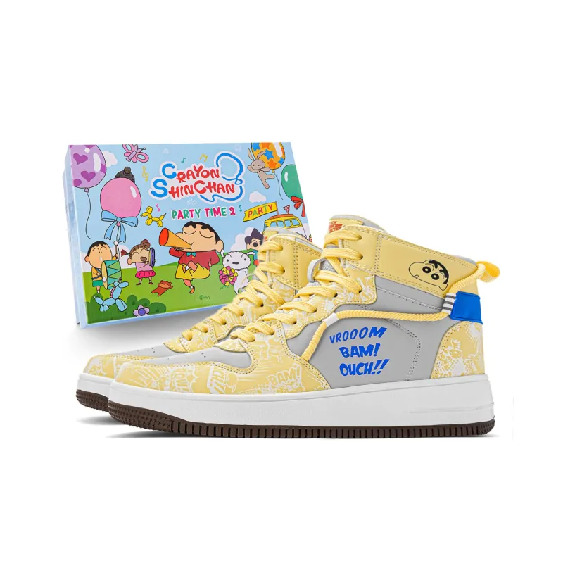 Crayon Shinchan Slip Resistant Coverage High Top Skateboard Shoes-6