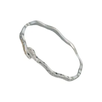 QINGFU 9999 Pure Silver Bangles Women's