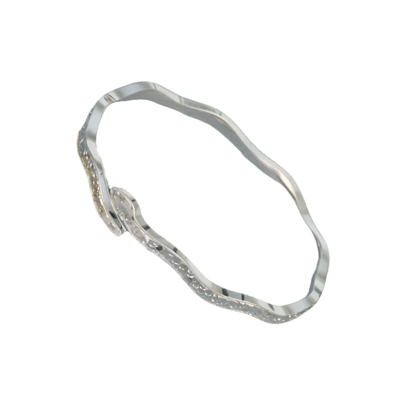 QINGFU 9999 Pure Silver Bangles Women's-0