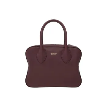 FERRAGAMO Calfskin One Shoulder Handbag Medium Size Women's Ox Blood Red