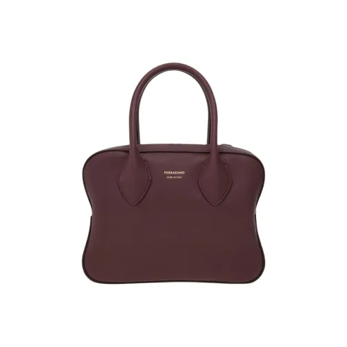 FERRAGAMO Calfskin One Shoulder Handbag Medium Size Women's Ox Blood Red