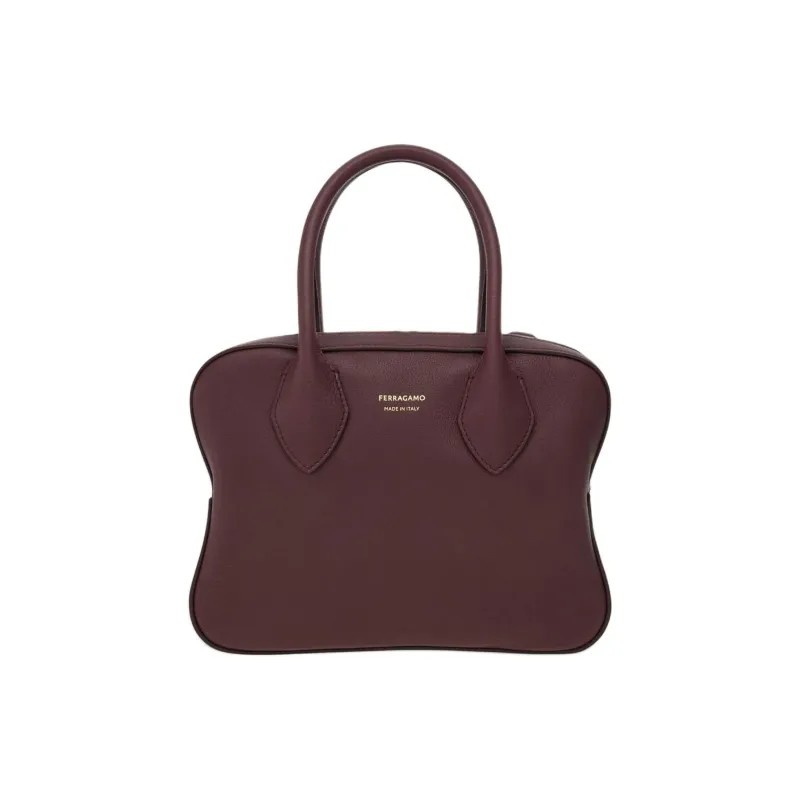 FERRAGAMO Calfskin One Shoulder Handbag Medium Size Women's Ox Blood Red-0