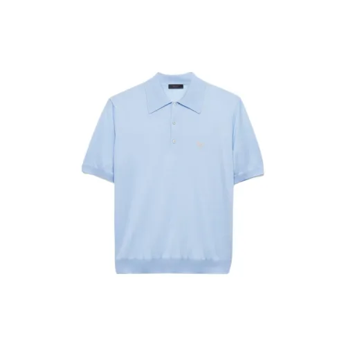PRADA Logo Embroidered Short Sleeved Polo Shirt