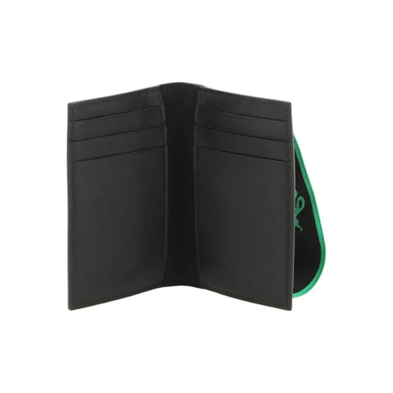 Bottega Veneta Elastic Band Bi fold Card Case Black / Green-2