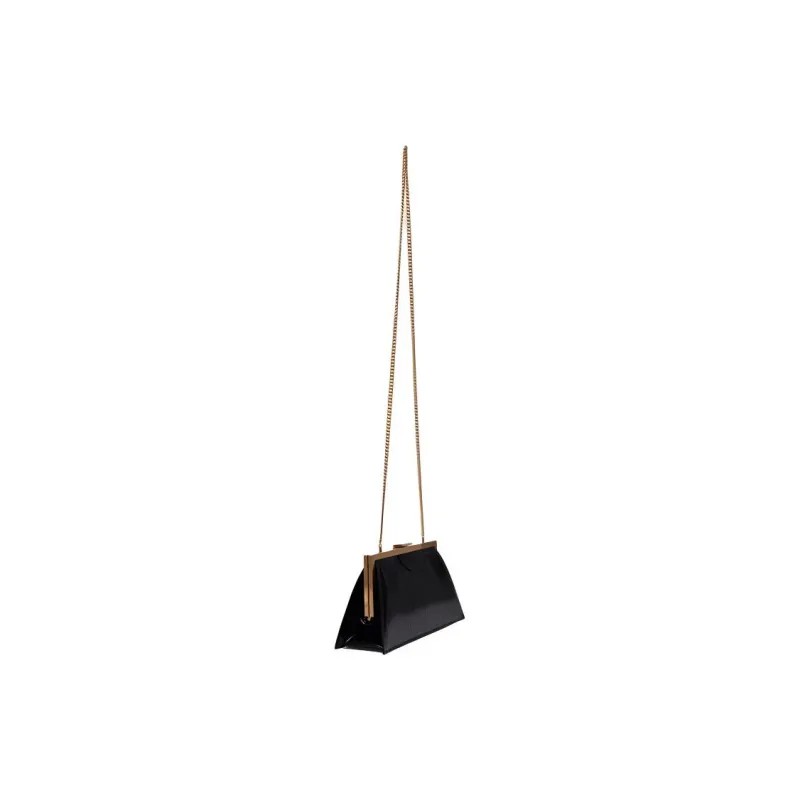 BALMAIN Leather Shoulder Bag Crossbody Bag Unisex Black-1
