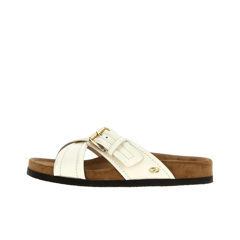 Valentino Slide Slippers Women's Beige-0