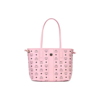 MCM Toni Visetos Artificial Leather Tote Bag Shopping Bag Shoulder Bag Handbag Small Size Women's Peachy Pink