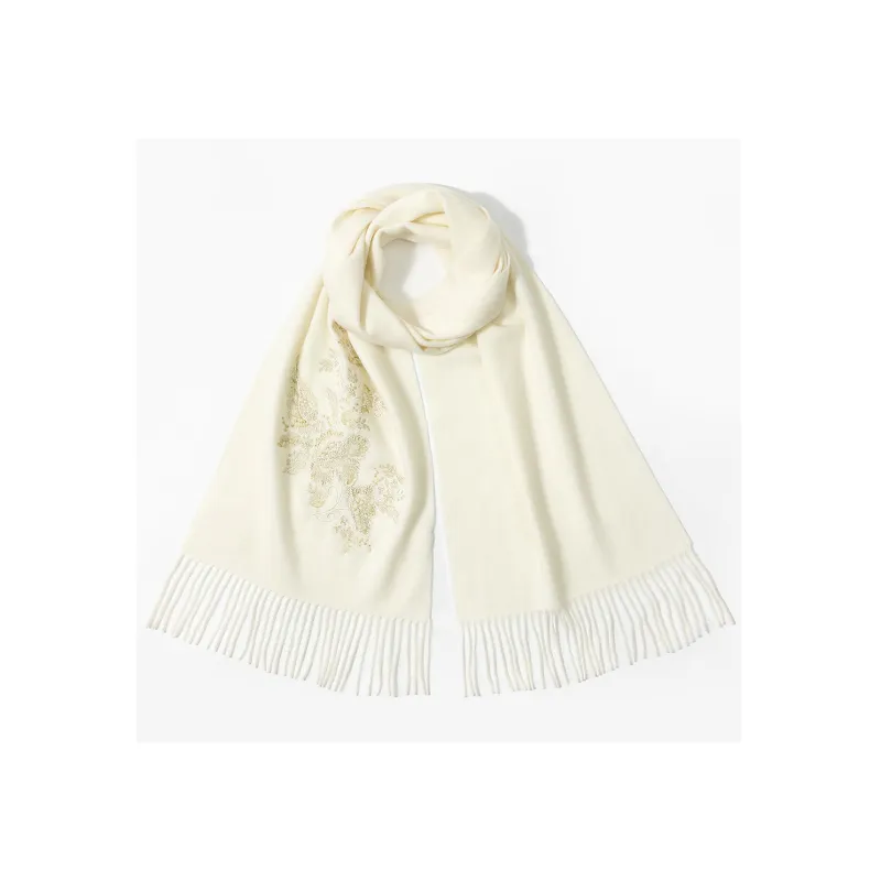 Shanghai Story Sheep Wool Knit Scarves Women's Enchanting Floral Melody-6