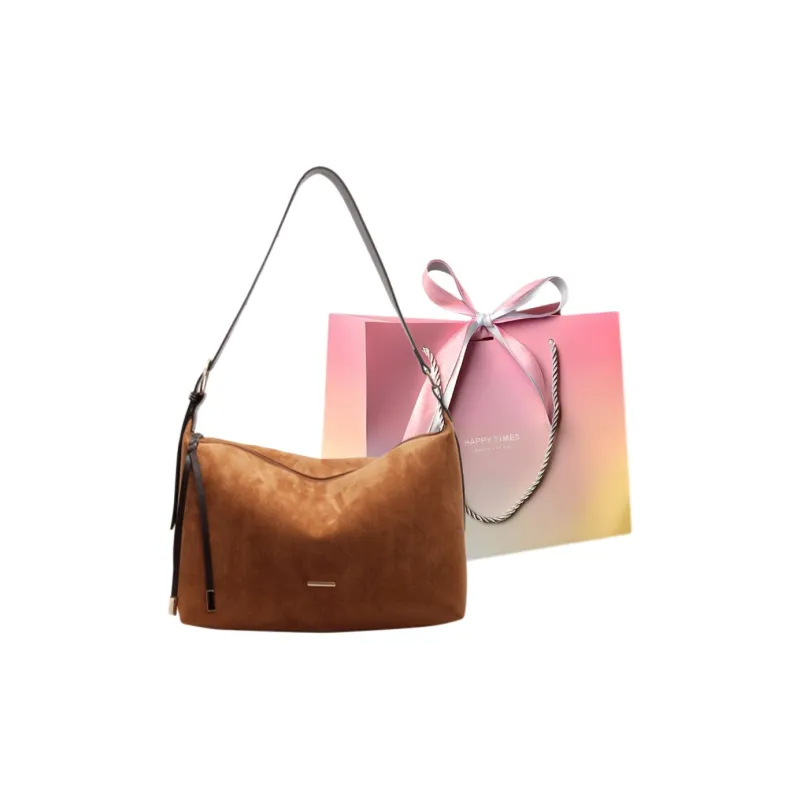 Yalu Suede Crossbody Bag, Shoulder Bag Regular Women's Green/Brown-2