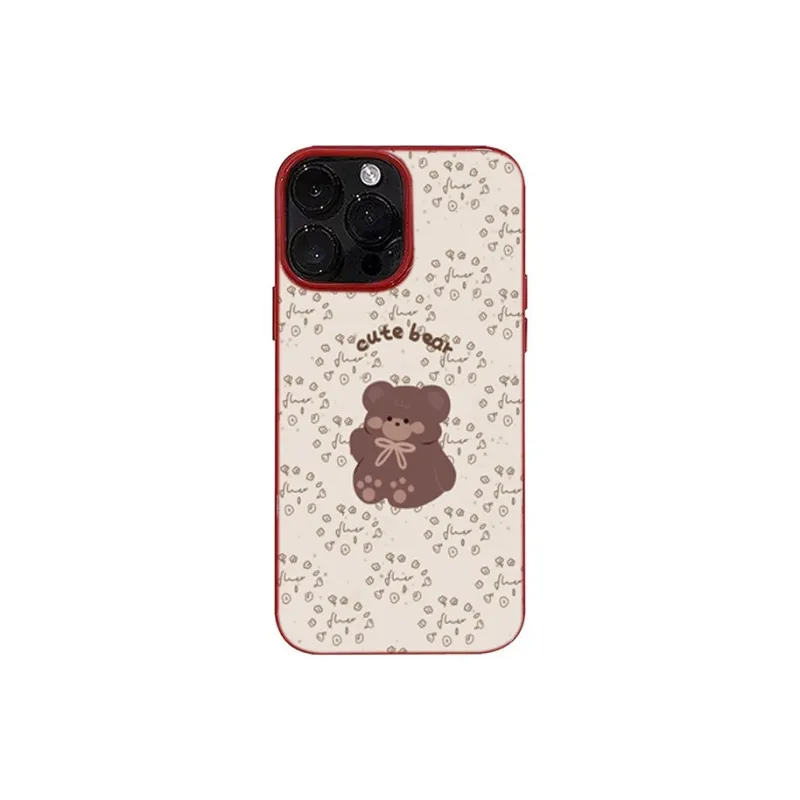 XIANGRIKE TPU Material A1409 Bear Phone Case Compatible With IPhone 15/14 Plus/13/12/11/15 Pro Max/XS/XR/XS Max/8 Plus-0