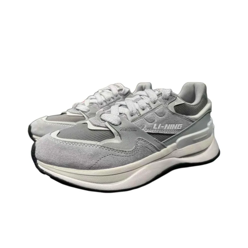 LiNing 001 Innocence V2 Platform Height Increasing Cushioning Wear Resistant Low Top Casual Shoes Men's Gray-2