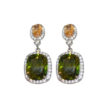 Drejew Copper Zircon Earrings Women's