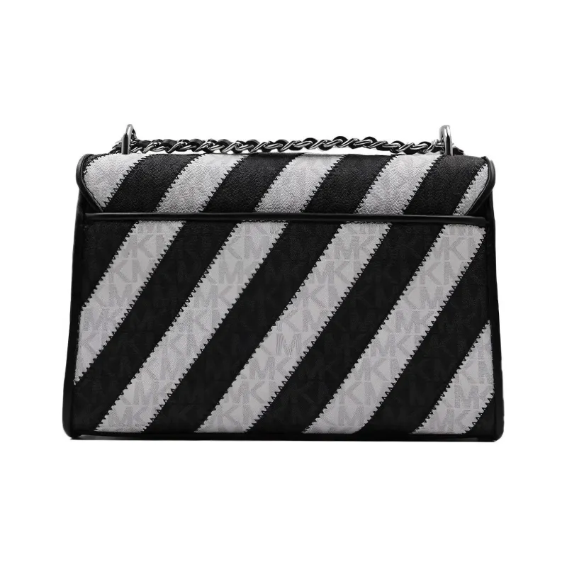 MICHAEL KORS MICHAEL KORS Luggage Collection PVC Shoulder Bag Medium Size Women's Black & White-3