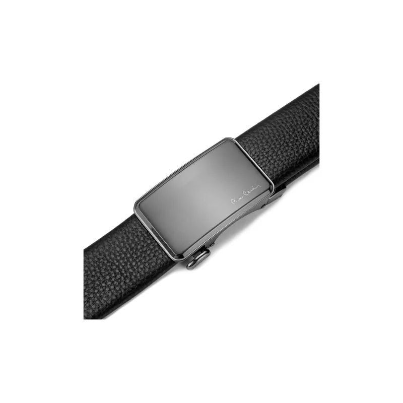 PIERRE CARDIN Genuine Cow Leather Casual Belt For Dad Box Men's Black 3.5cm-3