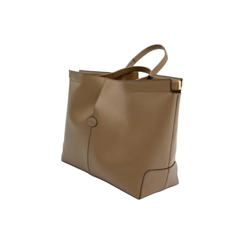 TOD'S DI Leather Tote Bag Shopping Bag Handbag Women's Coffee-1