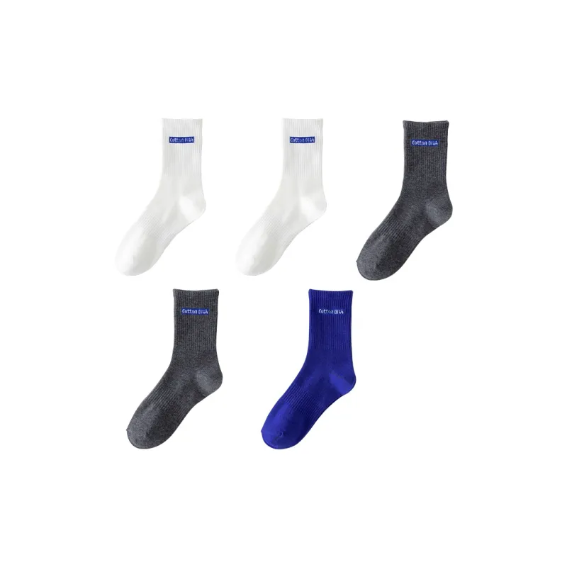 Cotton Gene Mid Calf Socks Unisex 5 Pack-20