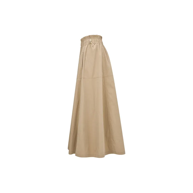 RARE Casual Long Skirts Women's Khaki-1