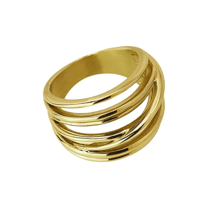 ANARTXY Surgical Steel Rings Women's Silver/Gold-4