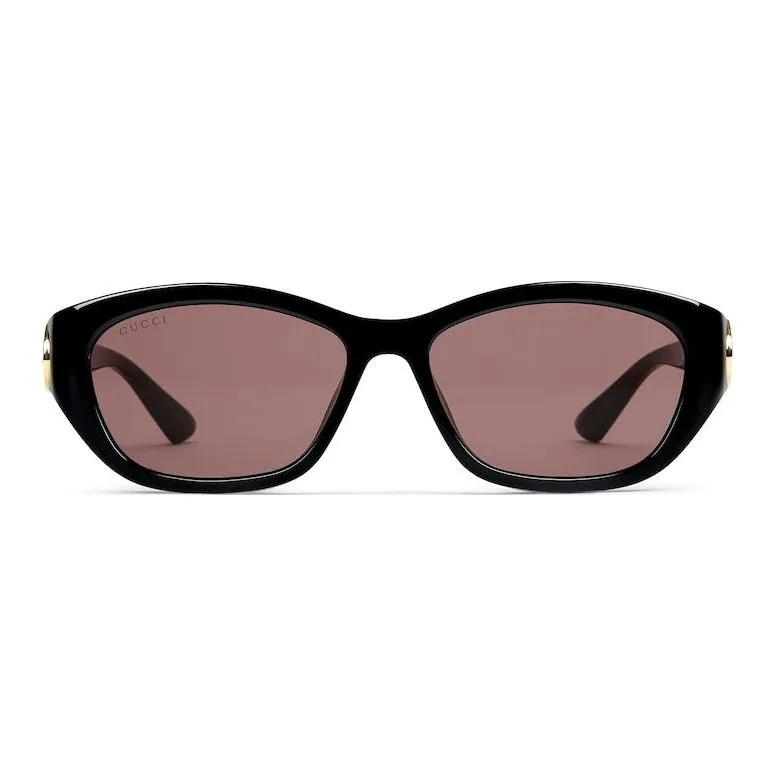GUCCI Injection Molded Irregular Shape Sunglasses Unisex Black-0