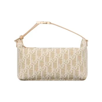 DIOR Travel Cotton One Shoulder Handbags Medium Size Women's Natural