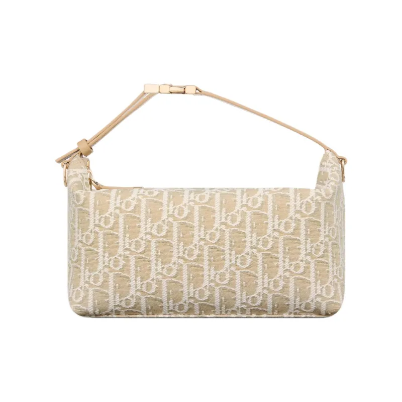 DIOR Travel Cotton One Shoulder Handbags Medium Size Women's Natural-0