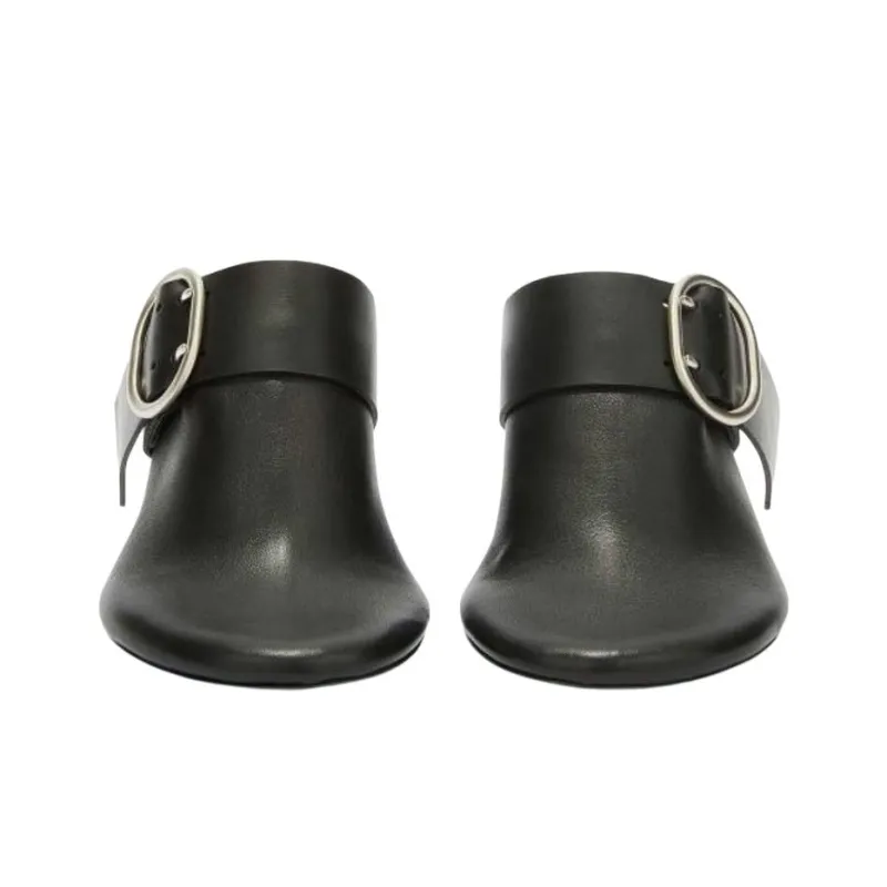 JIL SANDER Cannolo Wrap toe Slippers Women's Black-4