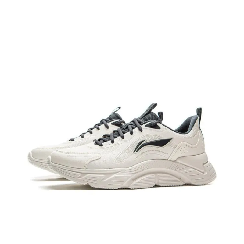 LiNing Lightweight And Airy Low Top Sprint Running Shoes Men's Mist White-2