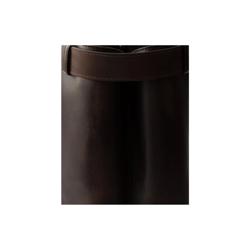 PRADA Lambskin Tote Bag, Shopping Bag, Shoulder Bag, Crossbody Bag, Handbag Women's Dark Brown-3