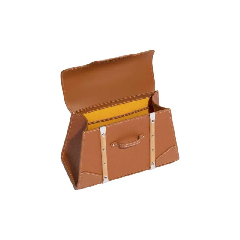 GOYARD Saigon Leather Shoulder Bag Crossbody Bag Handbag Mini Women's Tan-3